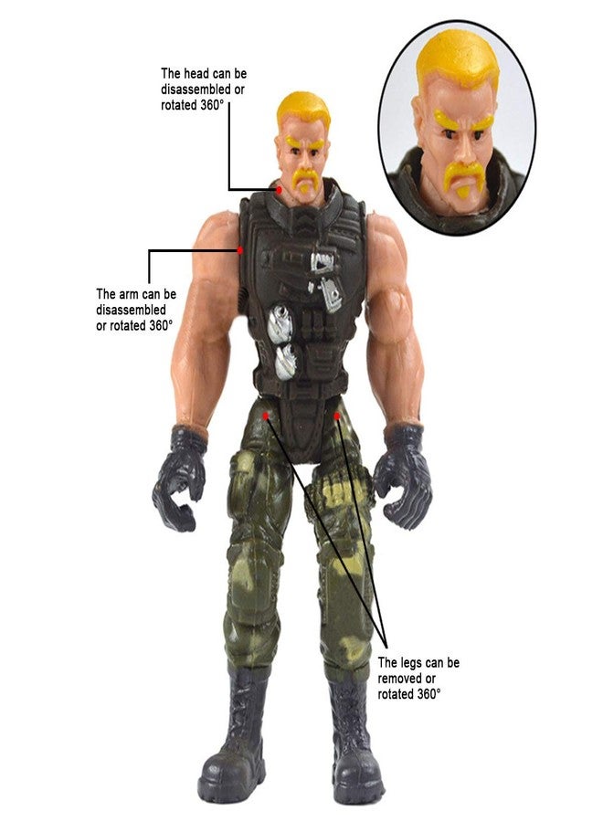 DC-BEAUTIFUL 12 Pack Military Soldier Special Forces SWAT Counter-Strikes Joint Movable Elite Model with Weapon - Image 5